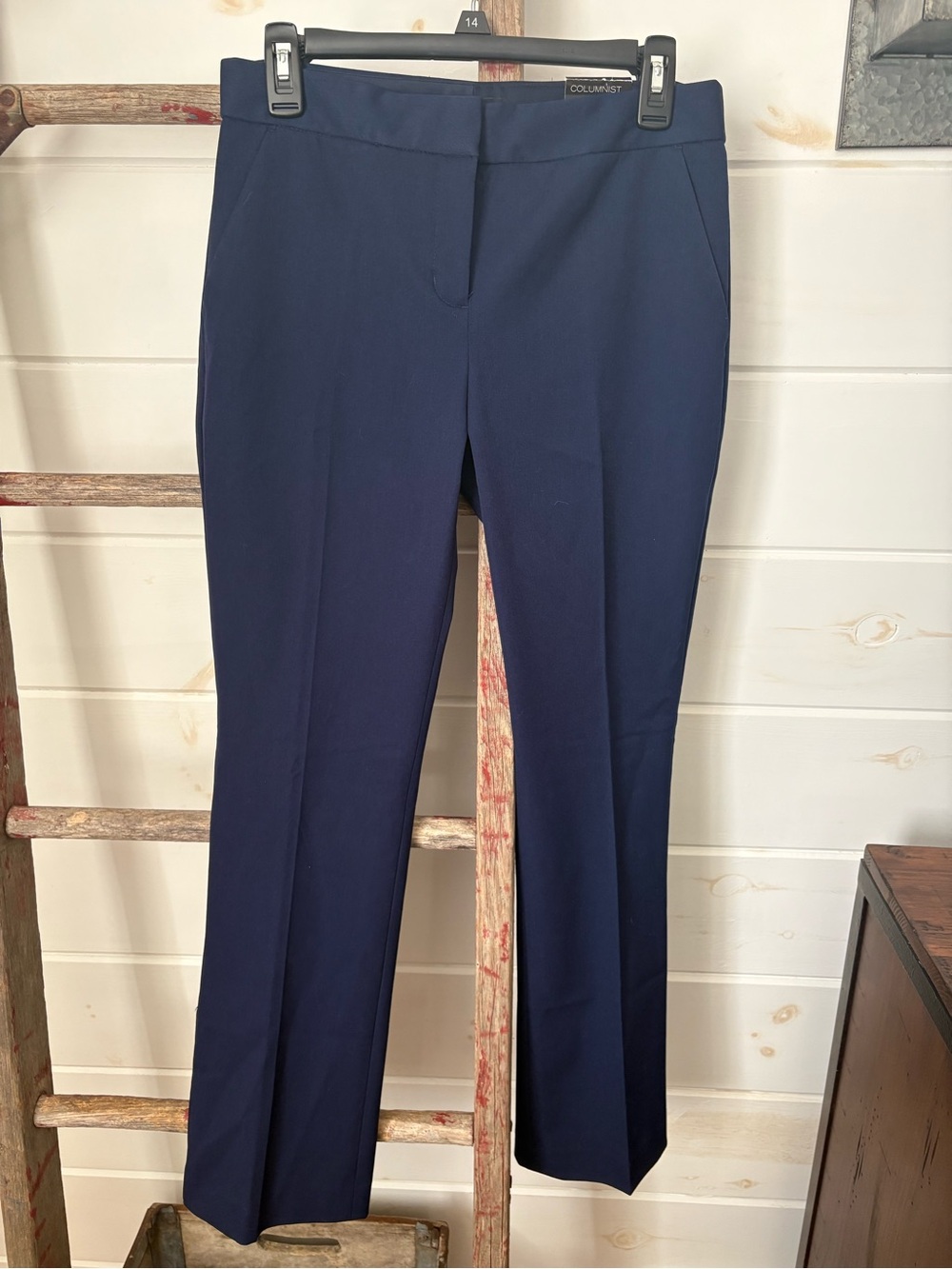 Express Navy Straight-Leg Dress Pants